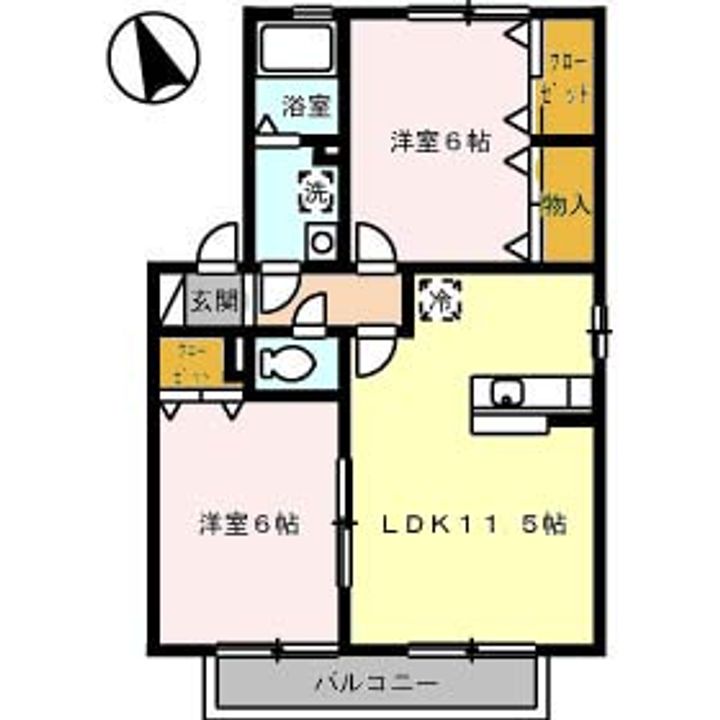 広島県福山市新市町大字戸手(アパート)の賃貸物件の間取り