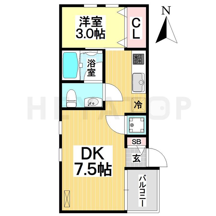 愛知県名古屋市南区駈上1(アパート)の賃貸物件の間取り