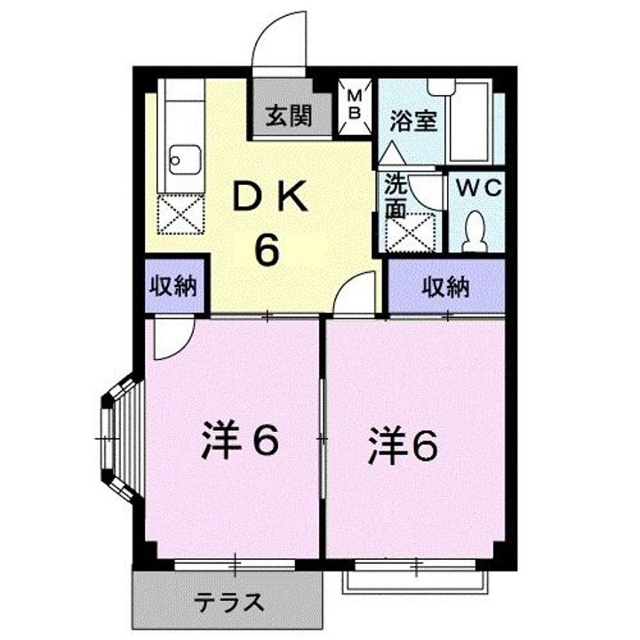 群馬県邑楽郡大泉町城之内2(アパート)の賃貸物件の間取り