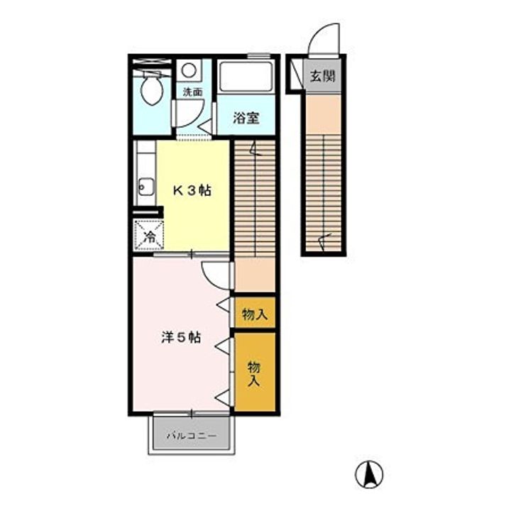 東京都武蔵村山市大南3(アパート)の賃貸物件の間取り