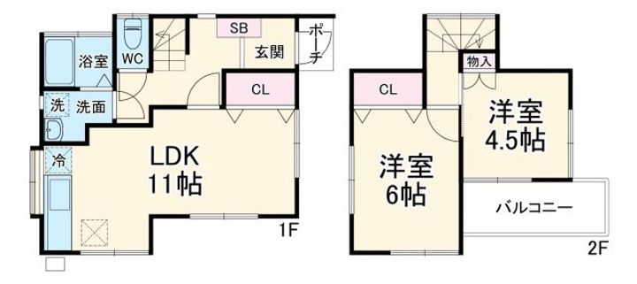 埼玉県春日部市小渕(一戸建)の賃貸物件の間取り