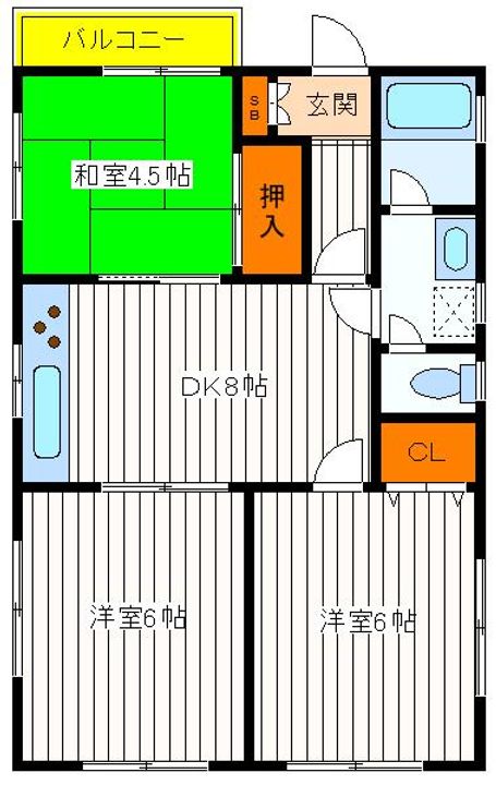 東京都昭島市松原町4(マンション)の賃貸物件の間取り