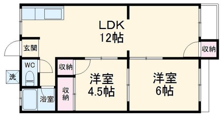 置田第二ハイツの間取り