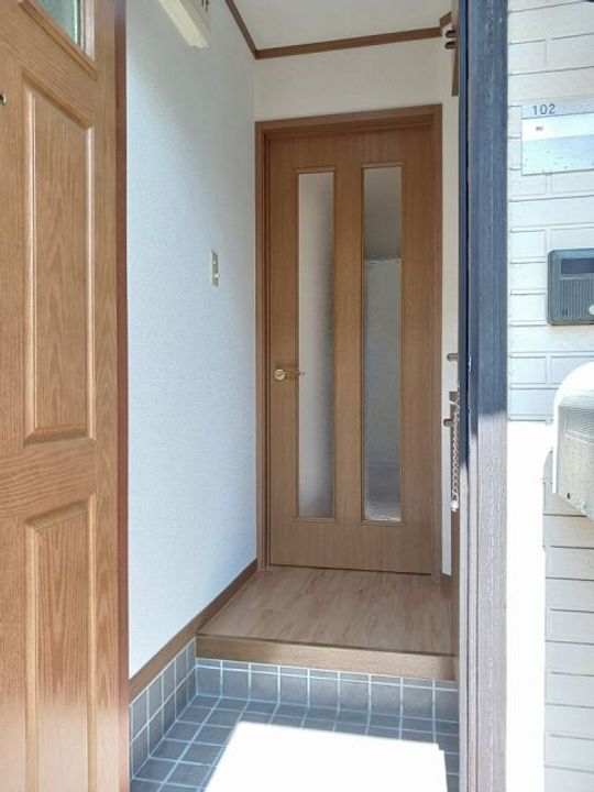 栃木県佐野市堀米町(アパート)の賃貸物件の玄関