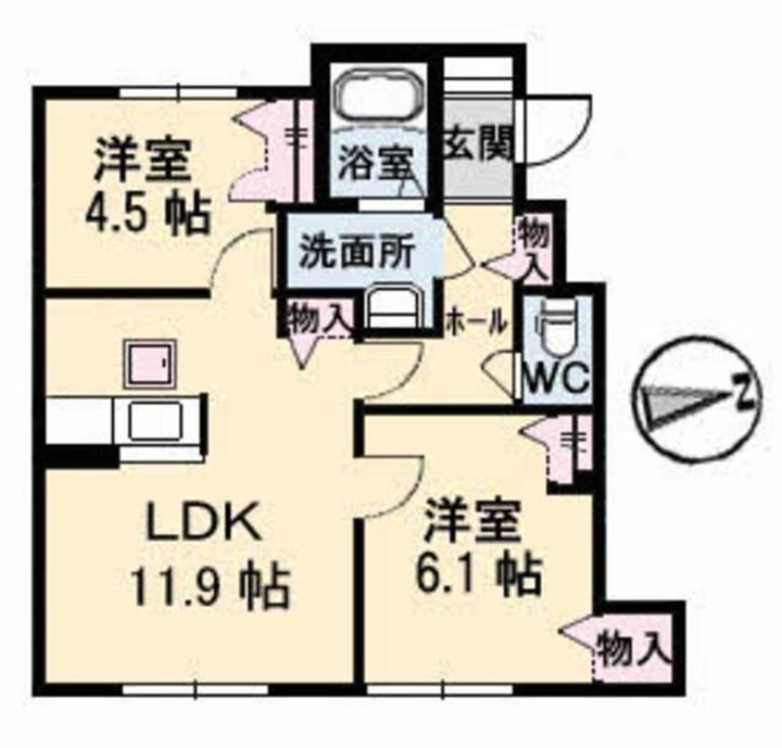 広島県山県郡北広島町丁保余原(アパート)の賃貸物件の間取り