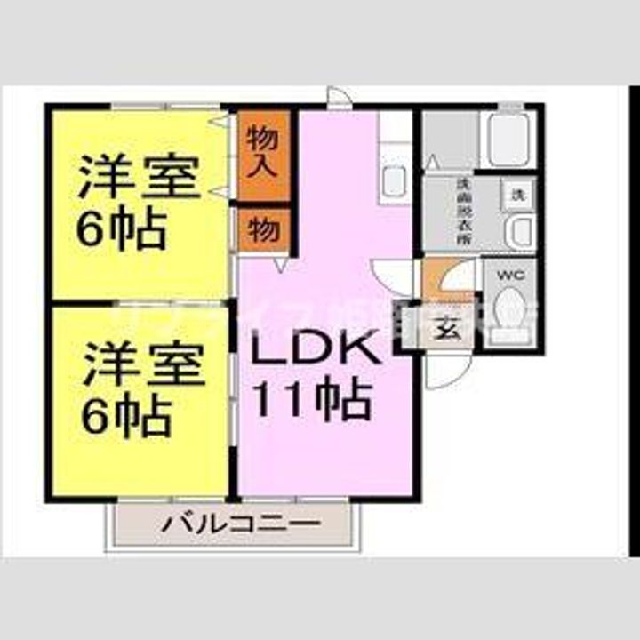 兵庫県揖保郡太子町東南(アパート)の賃貸物件の間取り