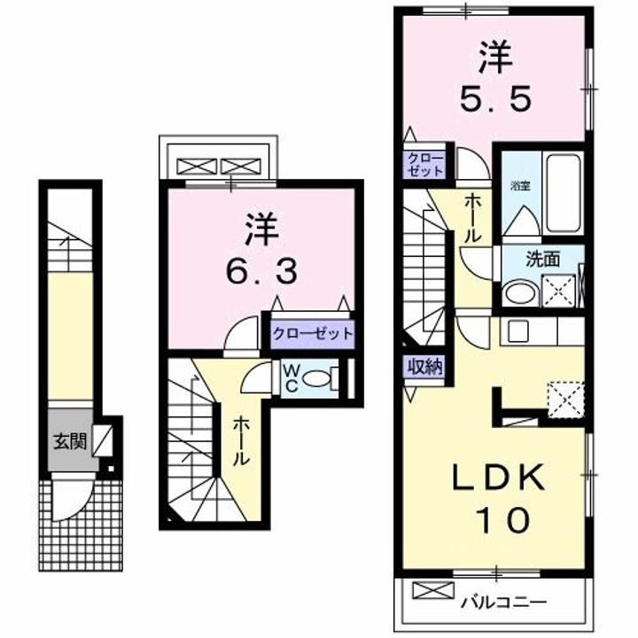 兵庫県神戸市西区玉津町田中(アパート)の賃貸物件の間取り