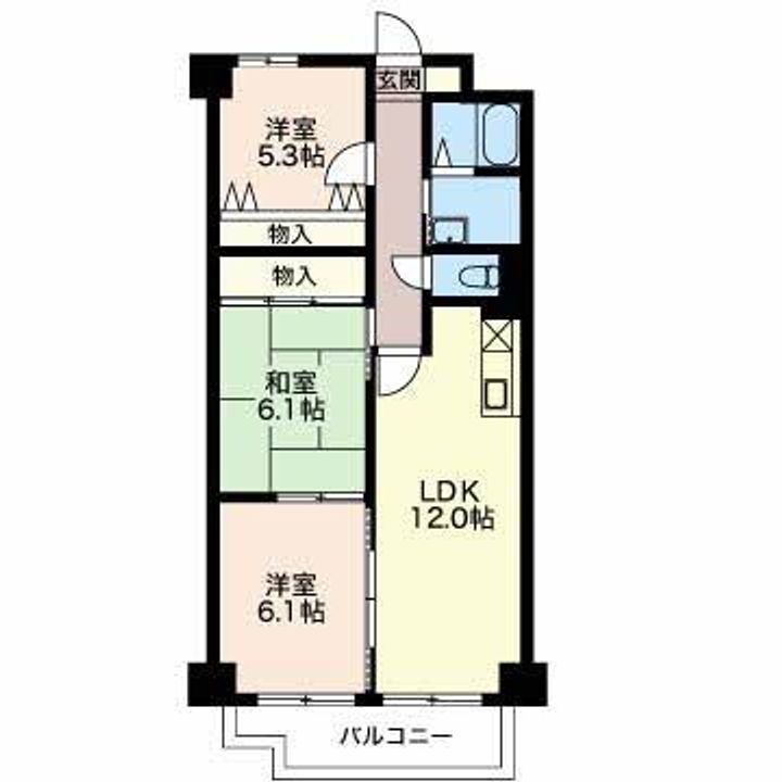 三重県四日市市赤堀南町(マンション)の賃貸物件の間取り