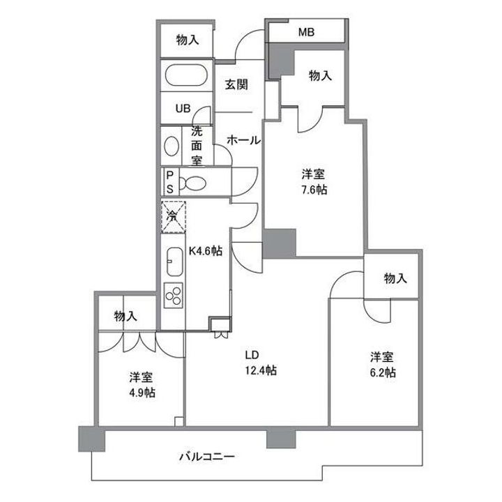 神奈川県横浜市戸塚区品濃町(マンション)の賃貸物件の間取り