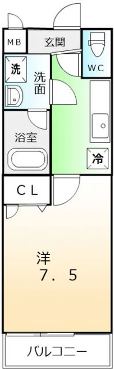 大阪府堺市北区東上野芝町2(アパート)の賃貸物件の間取り
