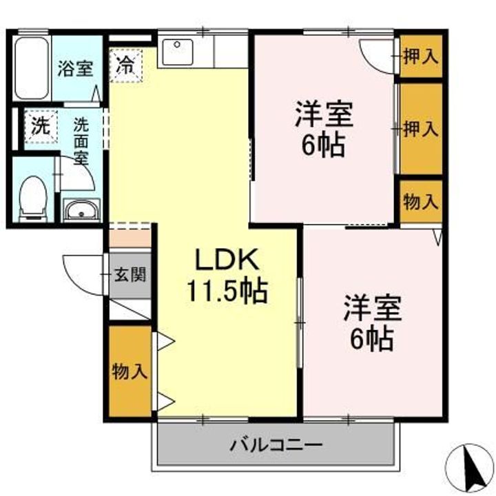 グリーンコート Aの間取り