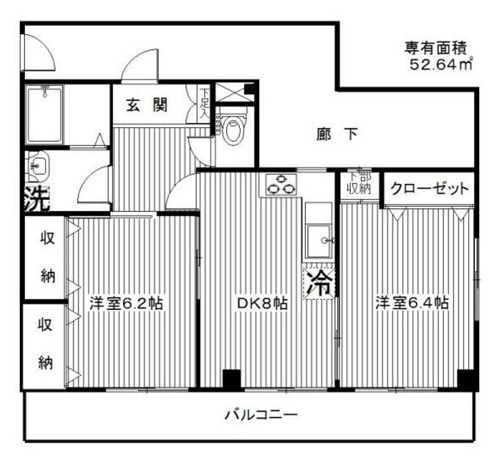 東京都大田区大森西3(マンション)の賃貸物件の間取り