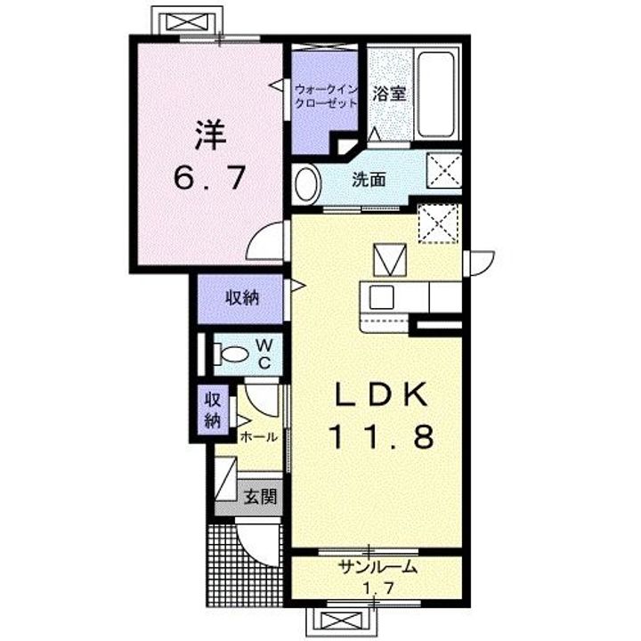 クロシェット Iの間取り