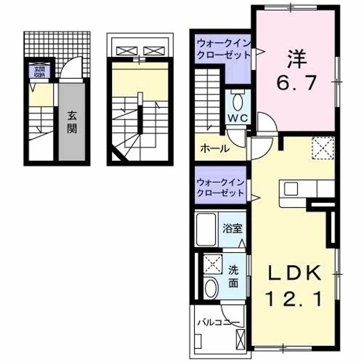 岐阜県各務原市鵜沼各務原町4(アパート)の賃貸物件の間取り