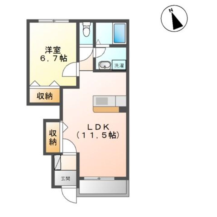 福島県福島市松川町美郷4(アパート)の賃貸物件の間取り
