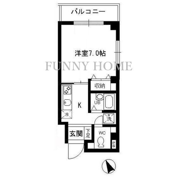 東京都目黒区東山3の賃貸マンションの間取り