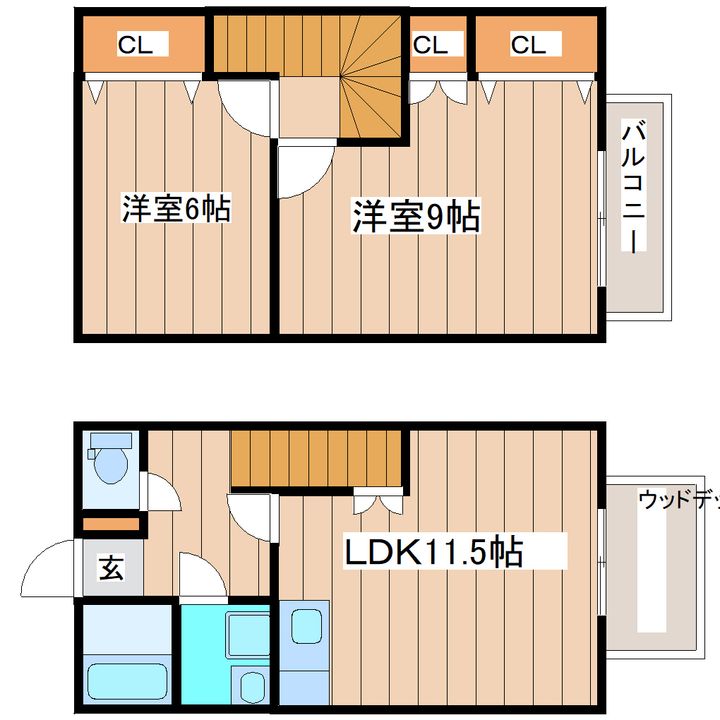 宮城県宮城郡利府町神谷沢字金沢(一戸建)の賃貸物件の間取り