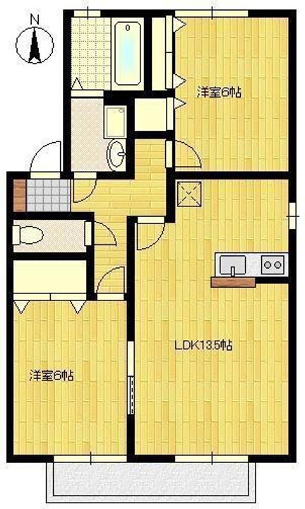 ロイヤルハイツ国分 Bの間取り