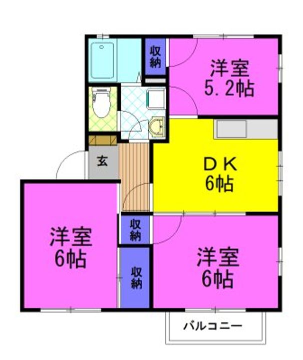 グレージュ杉本Aの間取り