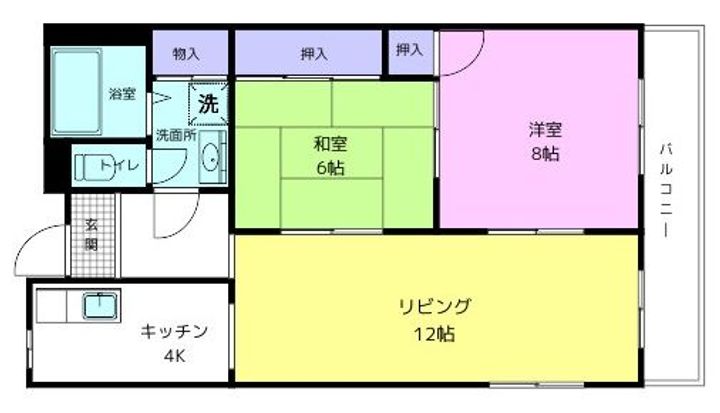 和歌山県和歌山市西浜3(マンション)の賃貸物件の間取り