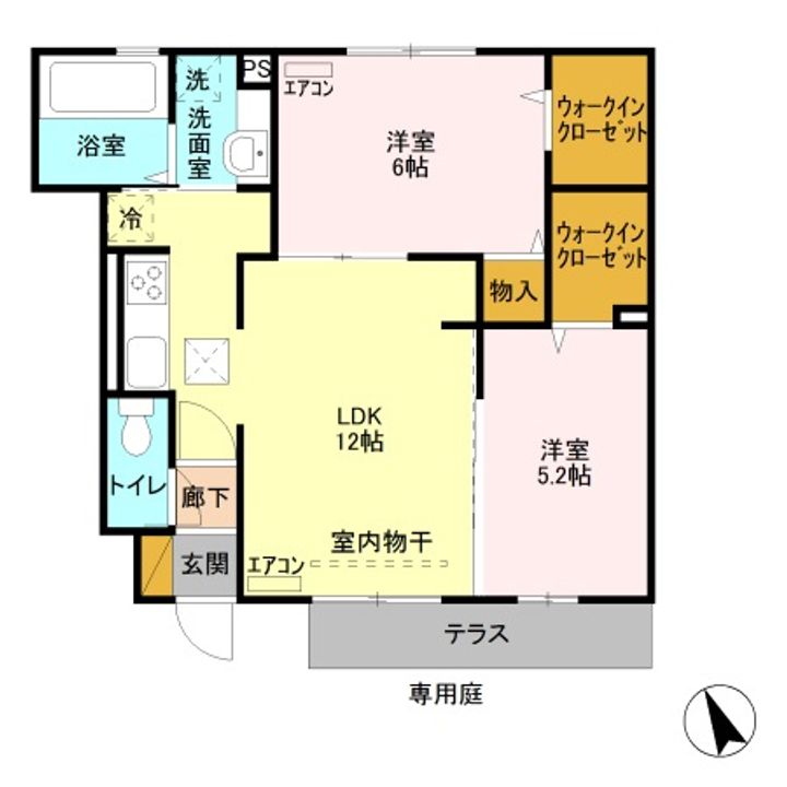埼玉県鴻巣市北根(アパート)の賃貸物件の間取り