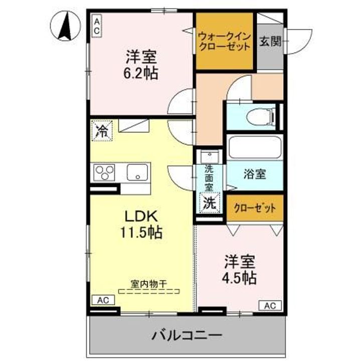 埼玉県さいたま市中央区大戸1(アパート)の賃貸物件の間取り