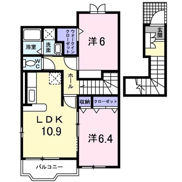 新潟県阿賀野市中島町(アパート)の賃貸物件の間取り