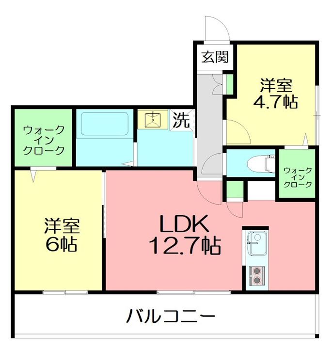 神奈川県茅ヶ崎市円蔵2(マンション)の賃貸物件の間取り