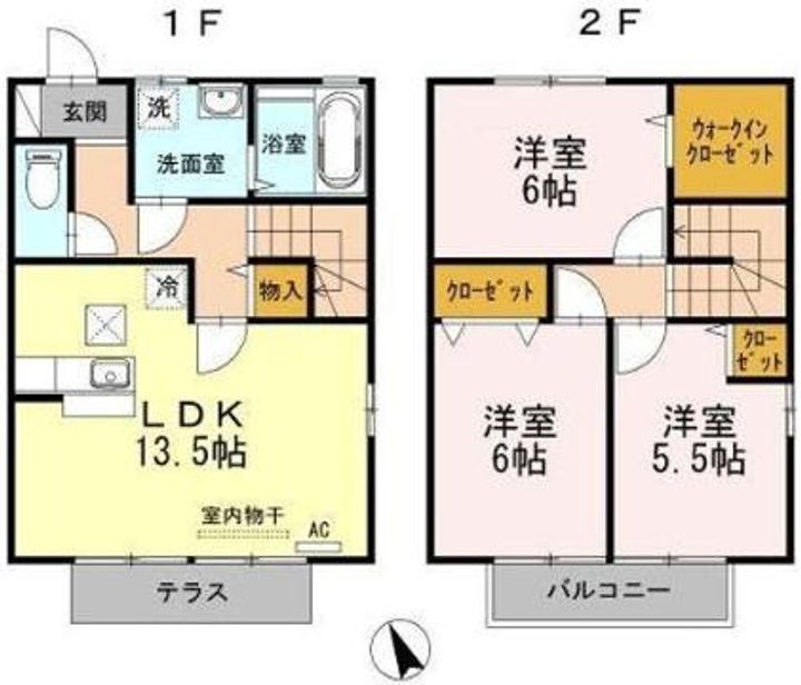 広島県福山市新涯町6(一戸建)の賃貸物件の間取り