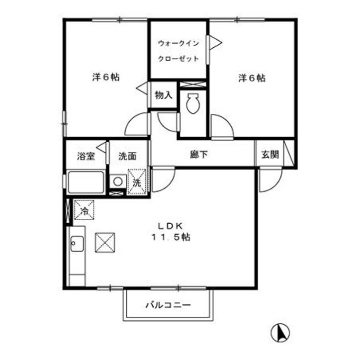 リベェルティBの間取り