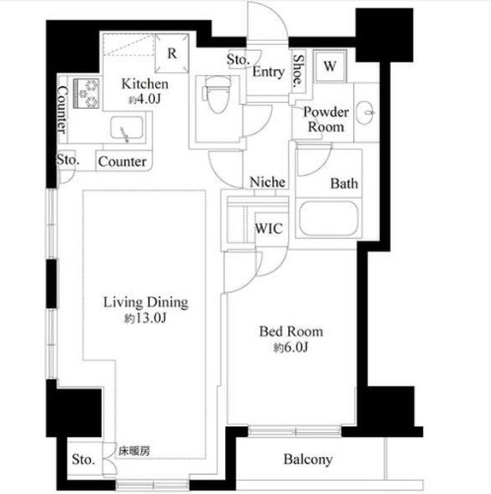 グランスイート銀座レスティモナークの間取り