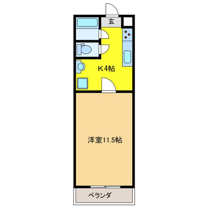 岐阜県岐阜市庵町(アパート)の賃貸物件の間取り