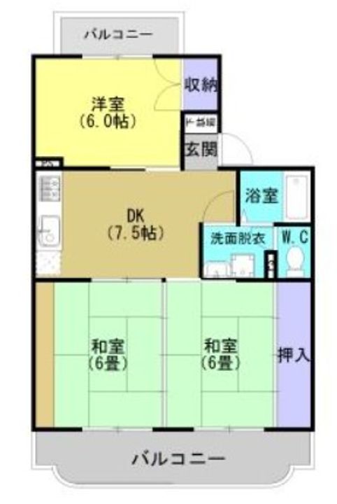 鹿児島県鹿児島市吉野町(マンション)の賃貸物件の間取り