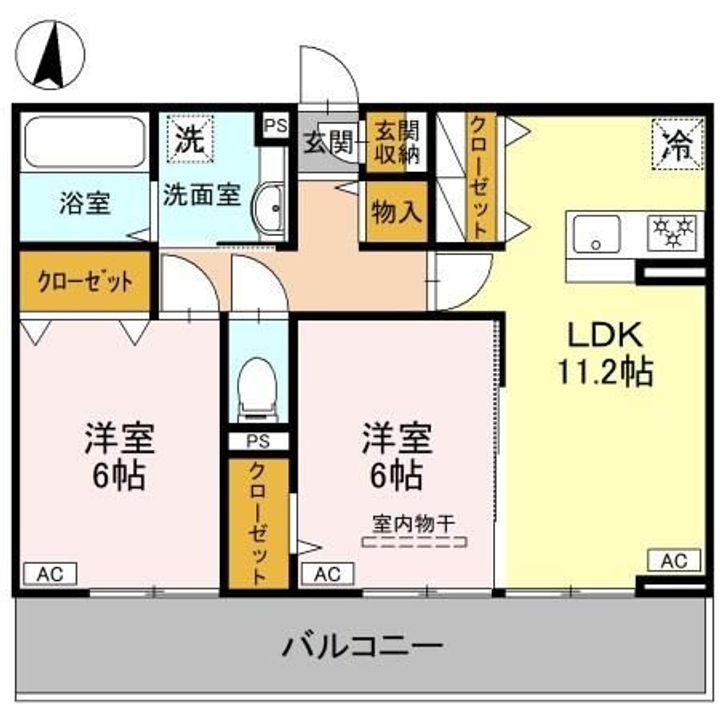 群馬県高崎市山田町(アパート)の賃貸物件の間取り