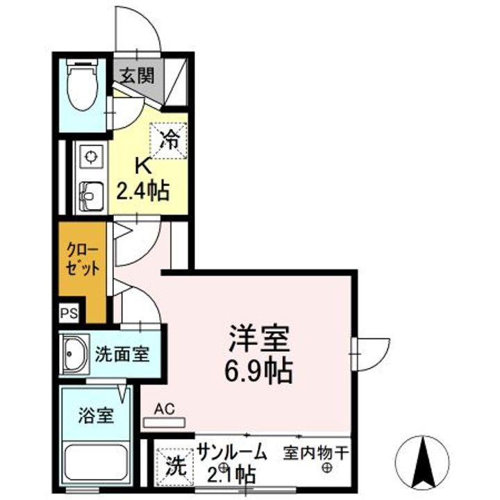 プレザントヒルズ Bの間取り