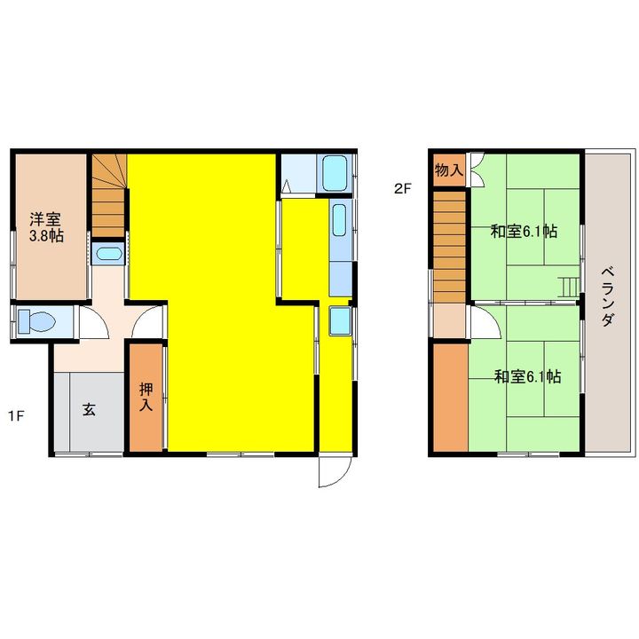 岐阜県羽島市竹鼻町(一戸建)の賃貸物件の間取り