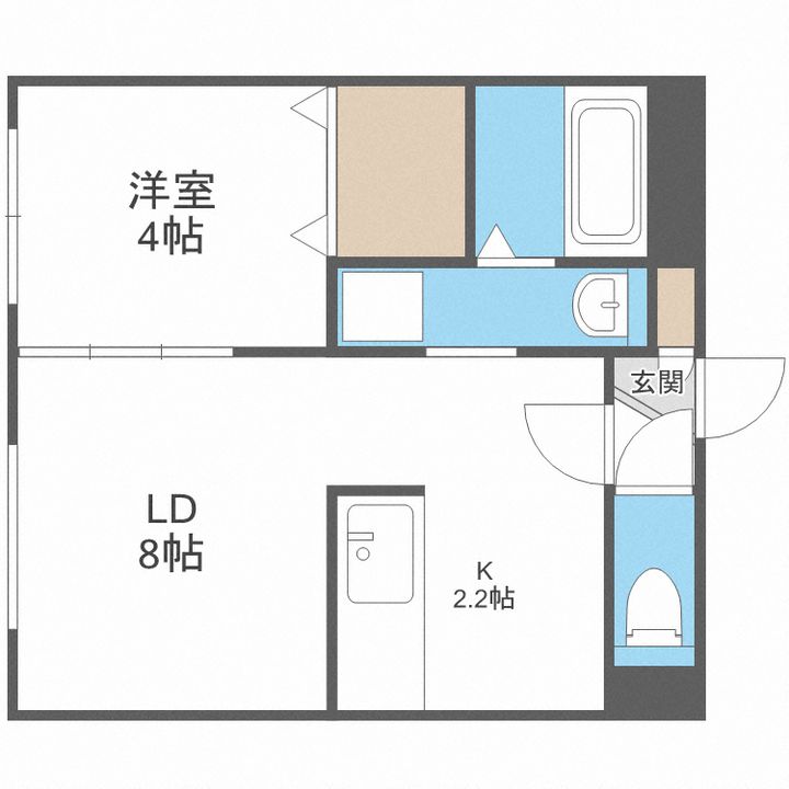 北海道札幌市中央区南十一条西9(マンション)の賃貸物件の間取り