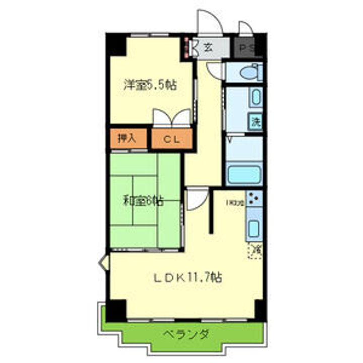 大阪府大阪市西区九条南3(マンション)の賃貸物件の間取り