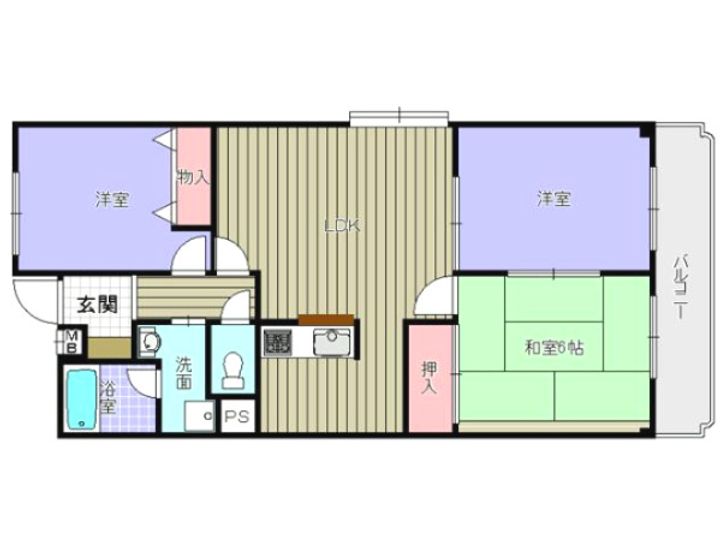 大阪府岸和田市箕土路町2(アパート)の賃貸物件の間取り