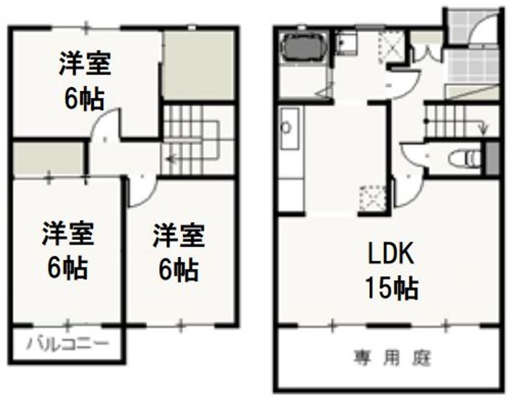 岡山県岡山市北区津島西坂1(一戸建)の賃貸物件の間取り