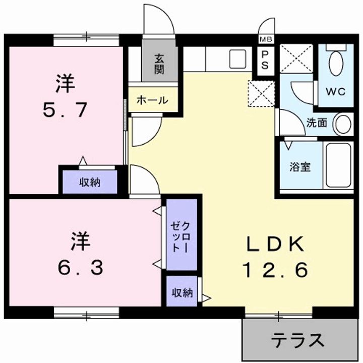 徳島県阿南市那賀川町上福井南川渕(アパート)の賃貸物件の間取り