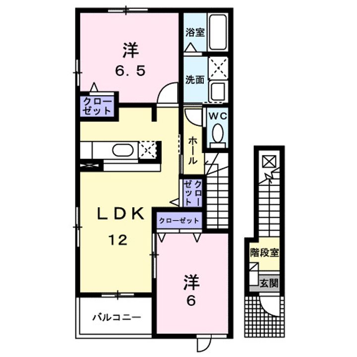 広島県福山市加茂町字中野(アパート)の賃貸物件の間取り