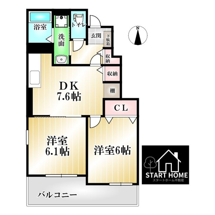 徳島県板野郡板野町西中富字中須(アパート)の賃貸物件の間取り