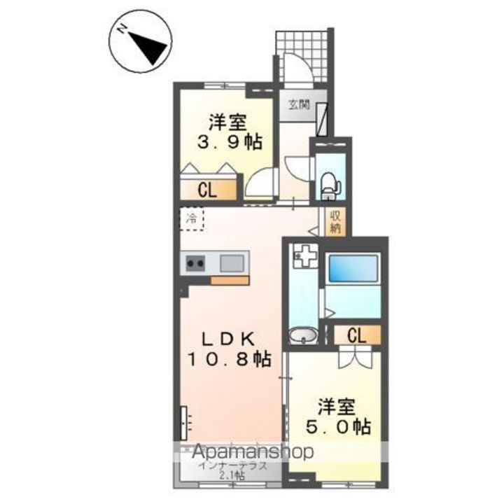 )サクラヴィラージュ津福の間取り