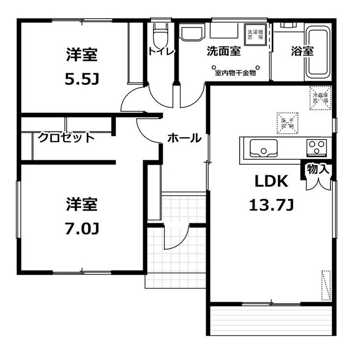 茨城県那珂郡東海村大字村松(一戸建)の賃貸物件の間取り