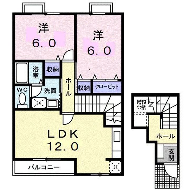 埼玉県白岡市西2(アパート)の賃貸物件の間取り
