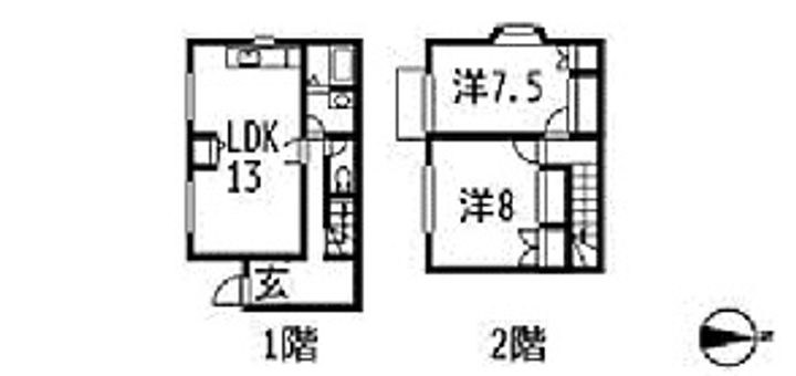 岡山県倉敷市山地(一戸建)の賃貸物件の間取り
