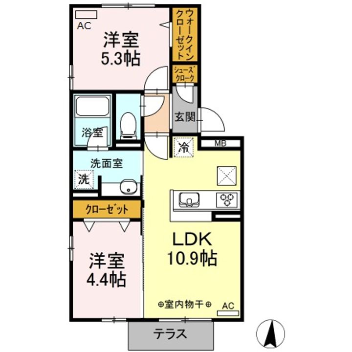 福岡県久留米市荒木町白口(アパート)の賃貸物件の間取り