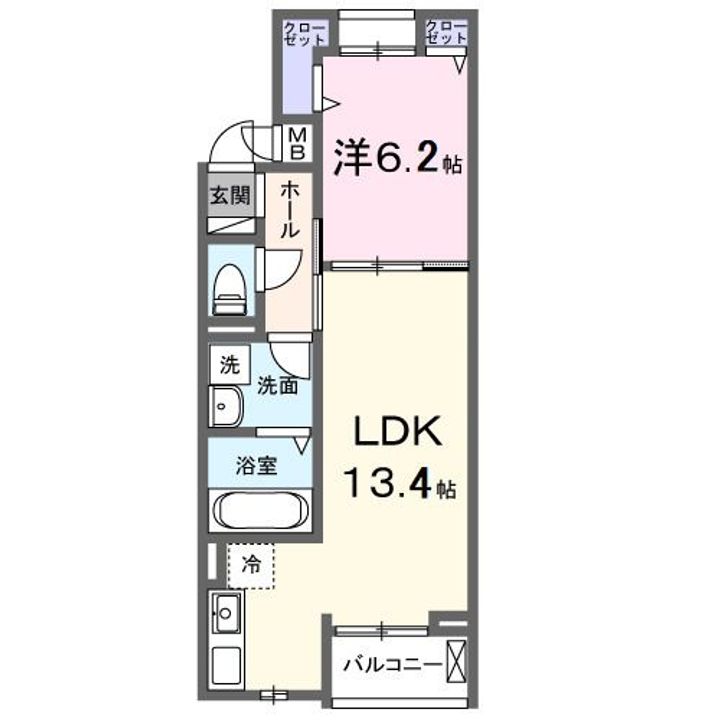大阪府寝屋川市打上元町(アパート)の賃貸物件の間取り