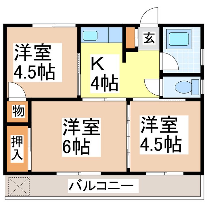 エンゼルハイツ長田の間取り